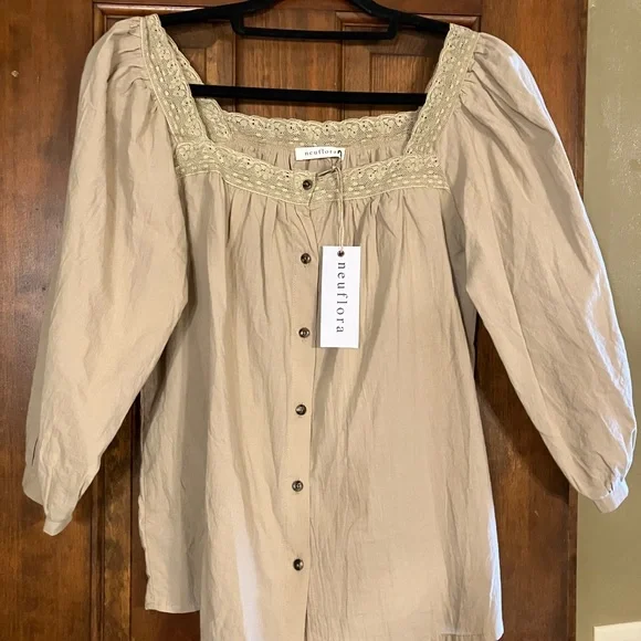 NWT Neuflora Byron Bay blouse-khaki - Picture 5 of 7